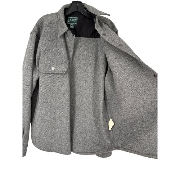 N.E. Limited Wool Blend Tweed Mens Jacket Shacket NWT Large Gray Campcore Cabin - Picture 3 of 14